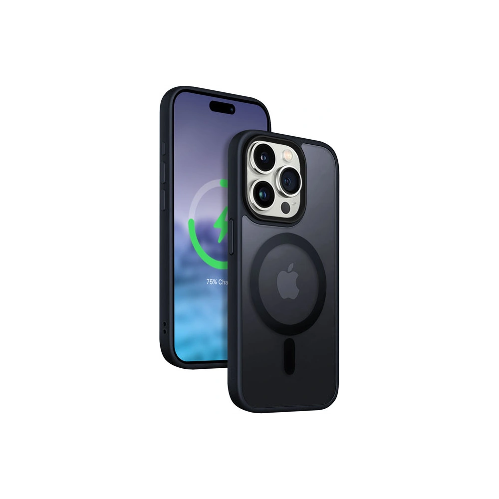 Etui Crong Hybrid Frost MAG Cover Apple iPhone 15 Pro Max MagSafe (granatowy)