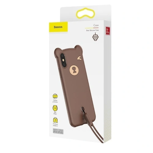 Kup Etui Baseus Bear iPhone X / XS - barna - BSU236BR - {ean13} - Sklep Home Screen