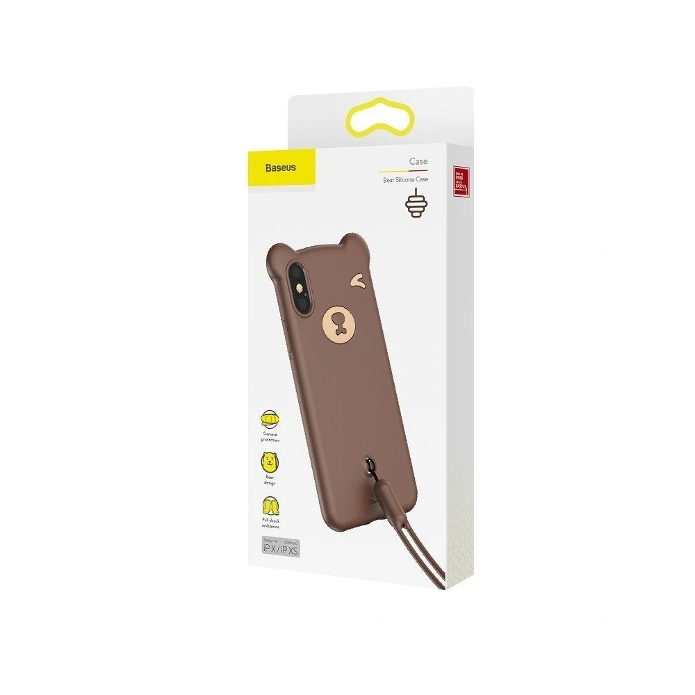 Etui Baseus Bear iPhone X / XS - brązowe