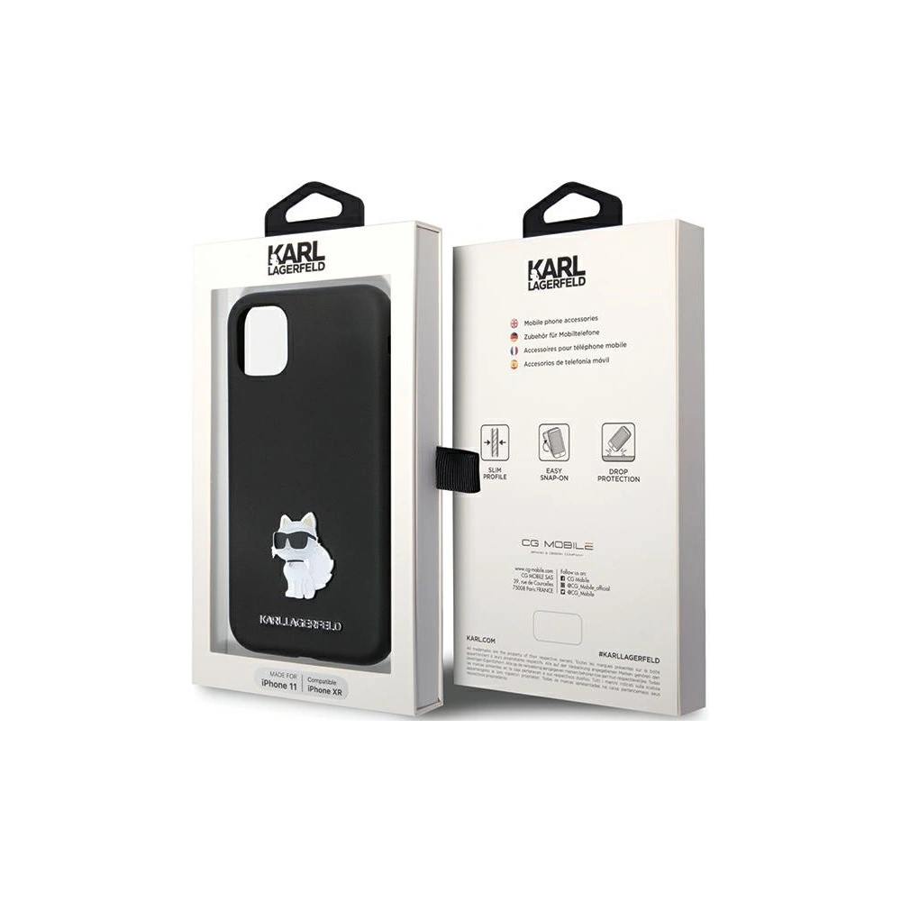 Etui Karl Lagerfeld KLHCN61SMHCNPK iPhone 11/XR hardcase Silicone C Metal Pin czarny/black