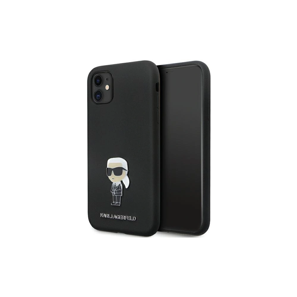 Etui Karl Lagerfeld KLHCN61SMHKNPK iPhone 11/XR Silicone Ikonik Metal Pin czarny/black