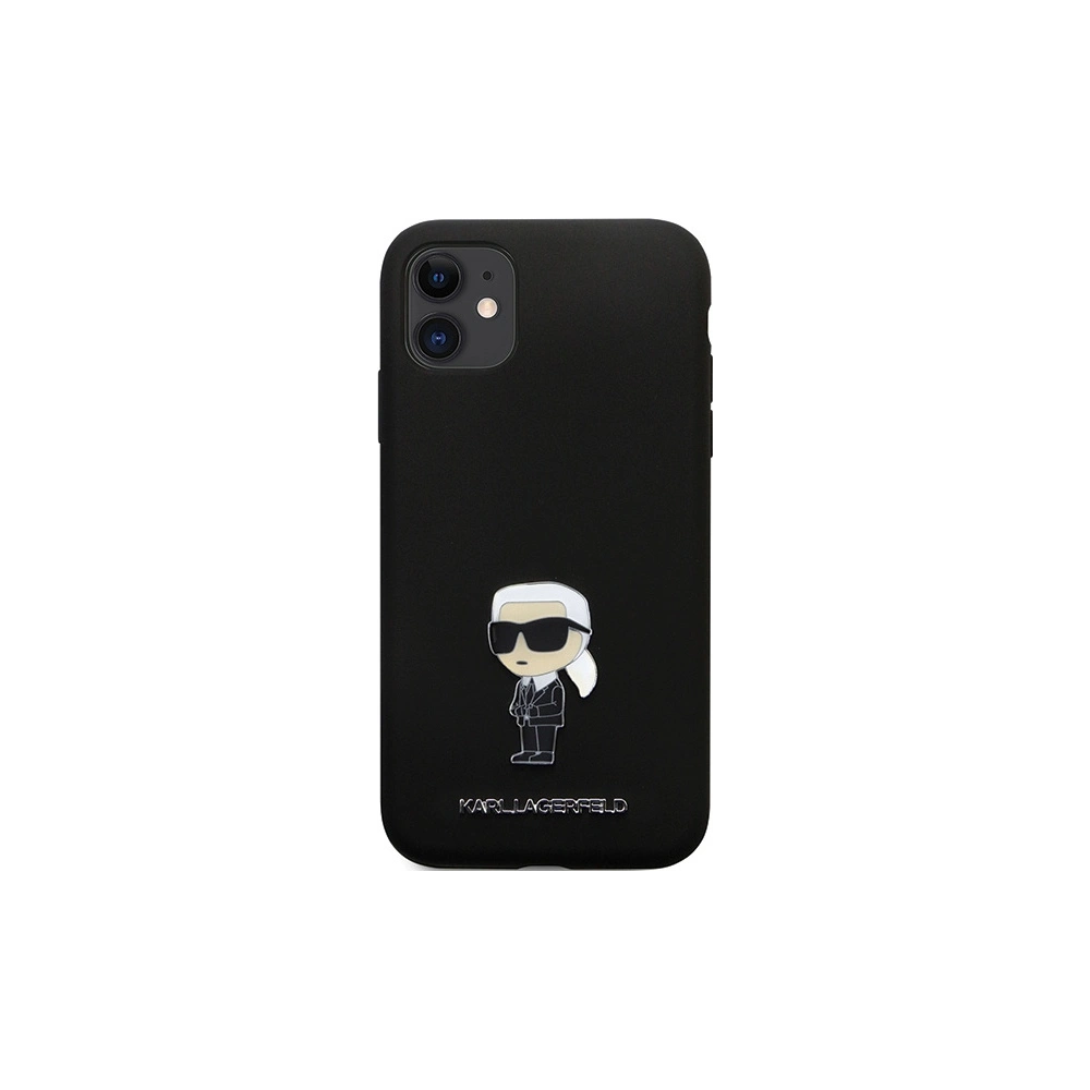 Etui Karl Lagerfeld KLHCN61SMHKNPK iPhone 11/XR Silicone Ikonik Metal Pin czarny/black