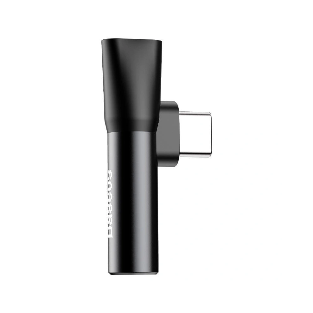 Adapter Audio Baseus USB-C do Mini Jack 3.5mm + USB-C (czarny)