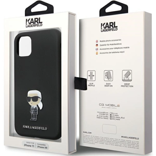 Kup Case Karl Lagerfeld KLHCN61SMHKNPK iPhone 11/XR Silikon Ikonik Metal Pin schwarz/black - KLD1635 - {ean13} - Sklep Home Screen
