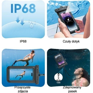 Kup Vodotěsné pouzdro USAMS FSD1203 6,7 palce IP68 transparentní (US-YD012) - USA988 - {ean13} - Sklep Home Screen