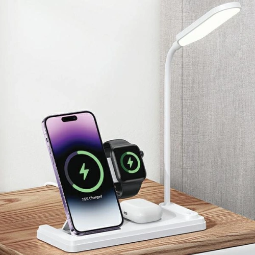 Buy USAMS CD195WXC01 inductive charger with 4in1 lamp 15W white - USA989 - {ean13} - Home Screen Store Europe