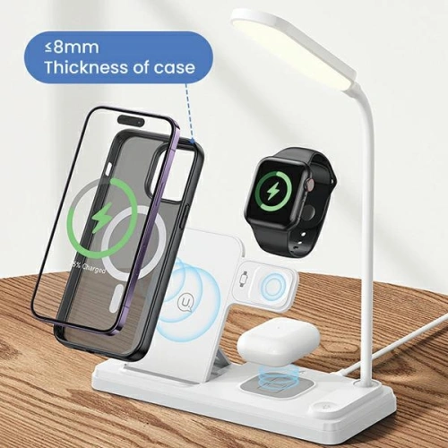 Buy USAMS CD195WXC01 inductive charger with 4in1 lamp 15W white - USA989 - {ean13} - Home Screen Store Europe