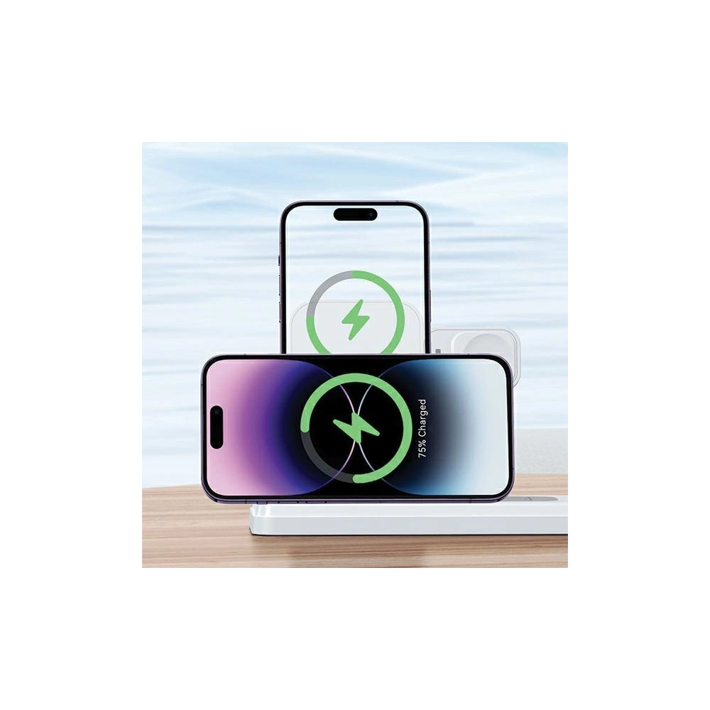 Ładowarka indukcyjna USAMS CD195WXC01 z lampą 4w1 15W biały/white