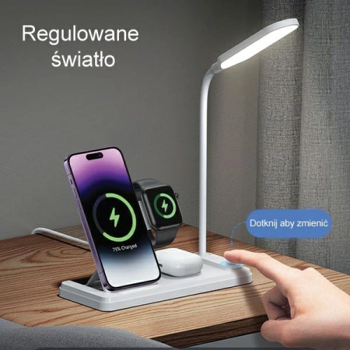 Buy USAMS CD195WXC01 inductive charger with 4in1 lamp 15W white - USA989 - {ean13} - Home Screen Store Europe
