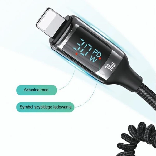 Kup Ładowarka samochodowa USAMS US-CC193 1xUSB-A 18W+1xUSB-C 30W + kabel Ligtning 30W PD+QC Fast Charge czarny/black - USA990 - {ean13} - Sklep Home Screen