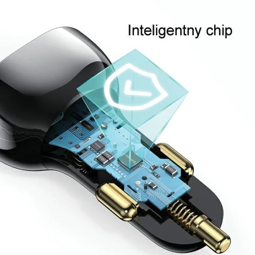 Kup Ładowarka samochodowa USAMS US-CC193 1xUSB-A 18W+1xUSB-C 30W + kabel Ligtning 30W PD+QC Fast Charge czarny/black - USA990 - {ean13} - Sklep Home Screen