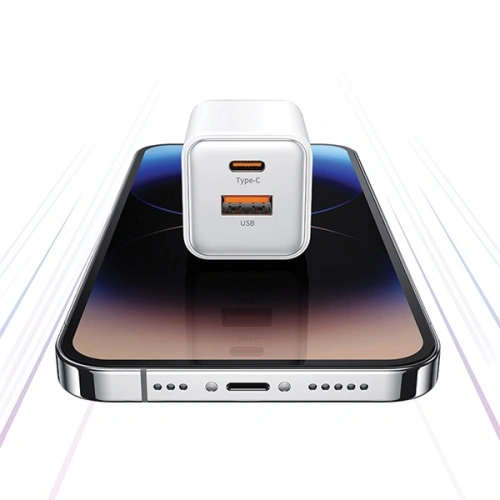 Kup USAMS US-CC189 Netzladegerät 1xUSB-A 18W + 1xUSB-C 30W PD Schnellladung X-ron Serie schwarz - USA993 - {ean13} - Sklep Home Screen