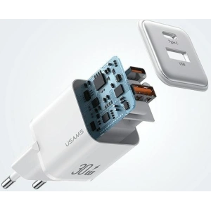Kup USAMS US-CC189 1xUSB-A 18W+1xUSB-C 30W PD încărcare rapidă X-ron Series negru/negru încărcător de rețea - USA993 - {ean13} - Sklep Home Screen