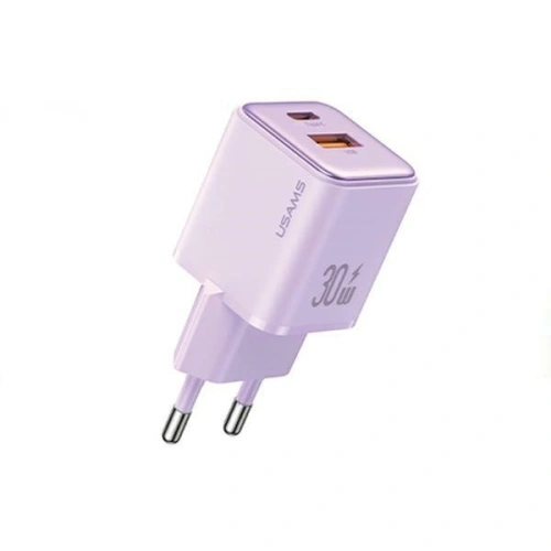 Kup Síťová nabíječka USAMS US-CC189 1xUSB-A 18W+1xUSB-C 30W PD rychlé nabíjení X-ron Series fialová/purple - USA994 - {ean13} - Sklep Home Screen