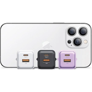 Kup USAMS US-CC189 1xUSB-A 18W+1xUSB-C 30W PD Încărcare rapidă X-ron Series violet/violet încărcător de rețea - USA994 - {ean13} - Sklep Home Screen