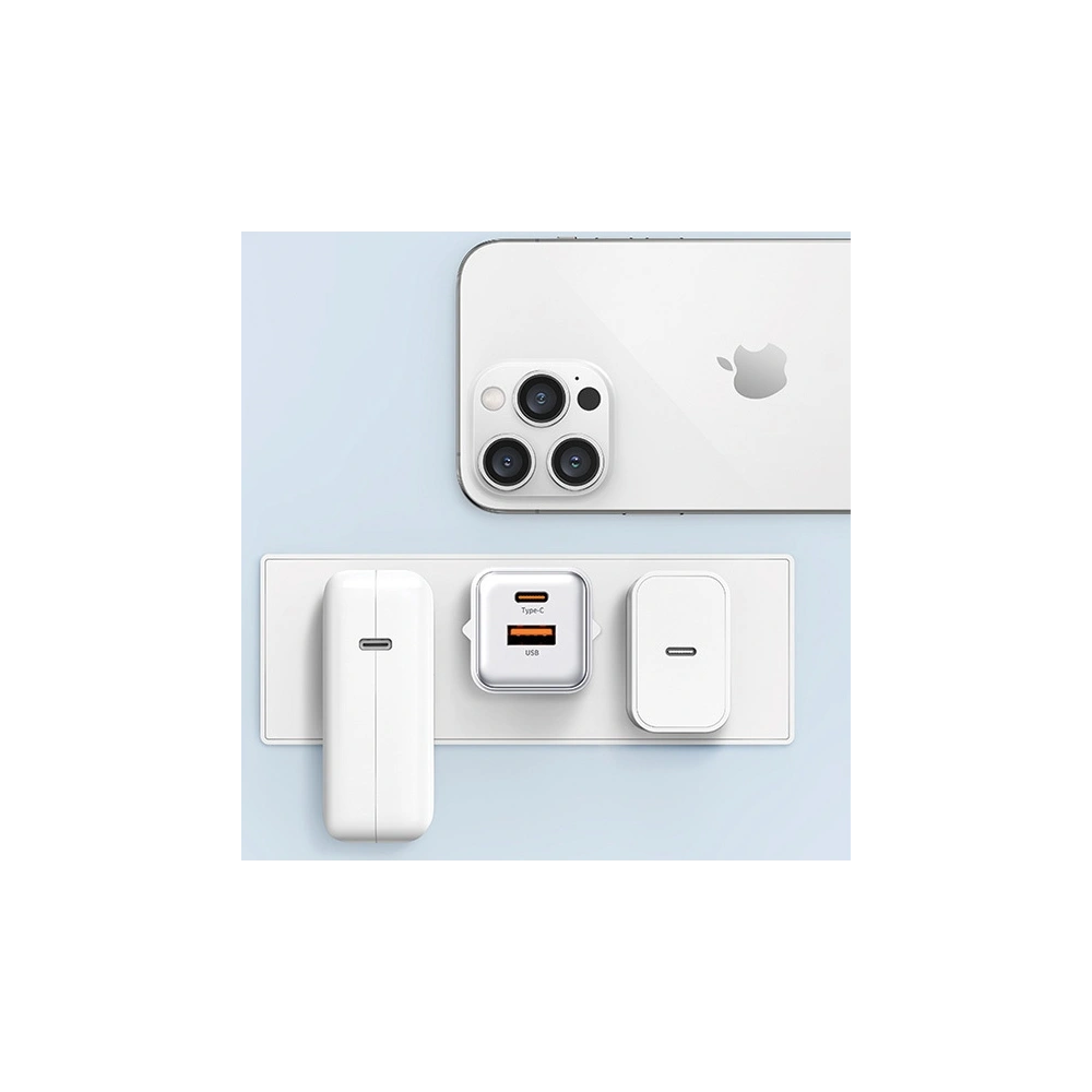 Ładowarka sieciowa USAMS US-CC189 1xUSB-A 18W+1xUSB-C 30W PD Fast Charging X-ron Series purpurowy/purple