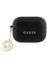 Guess Husă GUAP2PGEHCDK AirPods Pro 2 capac fix Glitter Heart Diamond Charm negru/negru