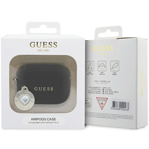 Buy Guess GUAP2PGEHCDK AirPods Pro 2 cover Fixed Glitter Heart Diamond Charm black - GUE2776 - {ean13} - Home Screen Store Europe