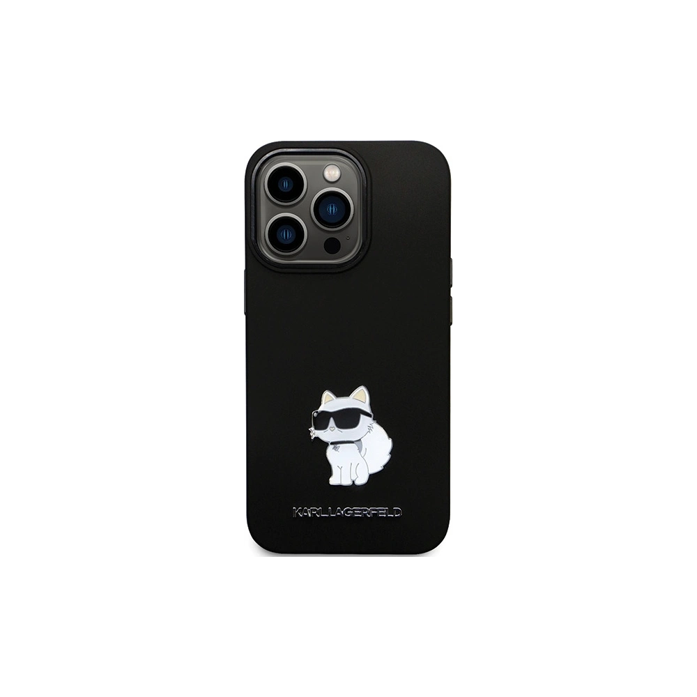 Etui Karl Lagerfeld KLHCP14LSMHCNPK iPhone 14 Pro hardcase Silicone C Metal Pin czarny/black