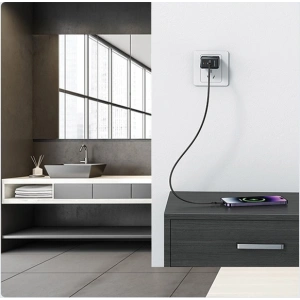 Kup USAMS CC178TC02 1xUSB-C+1xUSB-A 45W GaN PD+QC Încărcare rapidă alb/alb - USA1001 - {ean13} - Sklep Home Screen