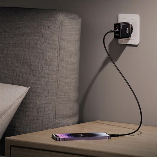 Kup USAMS CC178TC02 1xUSB-C+1xUSB-A 45W GaN PD+QC Încărcare rapidă alb/alb - USA1001 - {ean13} - Sklep Home Screen