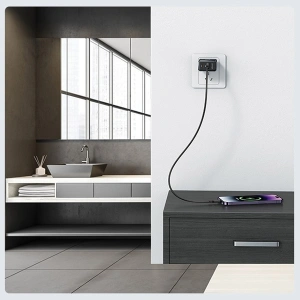 Ładowarka sieciowa USAMS CC178TC01 1xUSB-C+1xUSB-A 45W GaN PD+QC Fast Charging czarny/black