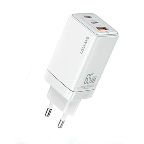 Kup USAMS CC180TC02 2xUSB-C+1xUSB-A 65W GaN PD+QC Fast Charging alb/alb Sandru Series încărcător de rețea - USA1003 - {ean13} - Sklep Home Screen