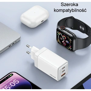 Kup USAMS CC180TC02 2xUSB-C+1xUSB-A 65W GaN PD+QC Fast Charging alb/alb Sandru Series încărcător de rețea - USA1003 - {ean13} - Sklep Home Screen