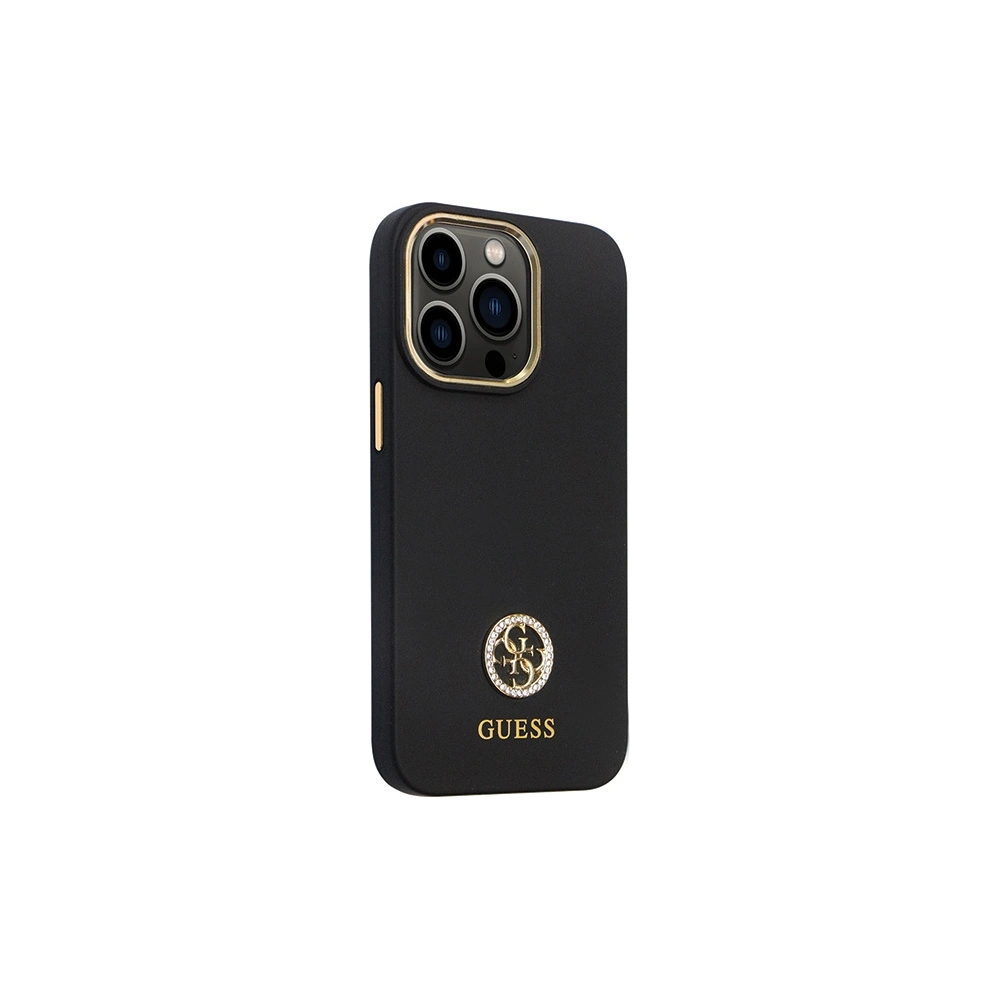 Etui Guess GUHCP13XM4DGPK Apple iPhone 13 Pro Max hardcase Silicone Logo Strass 4G czarny/black