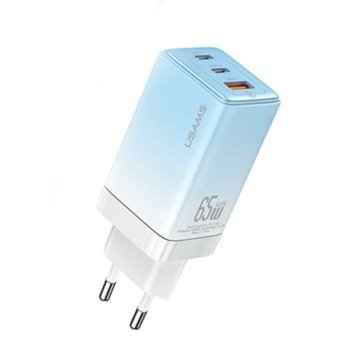 Kup USAMS CC180TC04 2xUSB-C+1xUSB-A 65W GaN PD+QC Fast Charging Sandru Series (US-CC180) albastru/albastru gradient - USA1005 - {ean13} - Sklep Home Screen