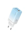 USAMS CC180TC04 2xUSB-C+1xUSB-A 65W GaN PD+QC Fast Charging Sandru Series (US-CC180) albastru/albastru gradient