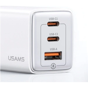 Kup USAMS CC180TC04 2xUSB-C+1xUSB-A 65W GaN PD+QC Fast Charging Sandru Series (US-CC180) albastru/albastru gradient - USA1005 - {ean13} - Sklep Home Screen