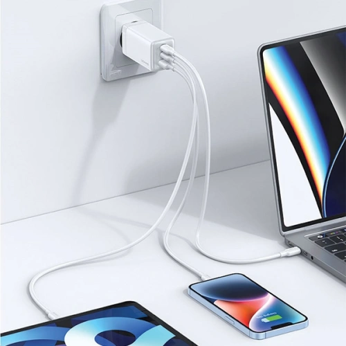 Kup Síťová nabíječka USAMS CC180TC04 2xUSB-C+1xUSB-A 65W GaN PD+QC rychlé nabíjení Sandru Series (US-CC180) modrá/gradient modrá - USA1005 - {ean13} - Sklep Home Screen