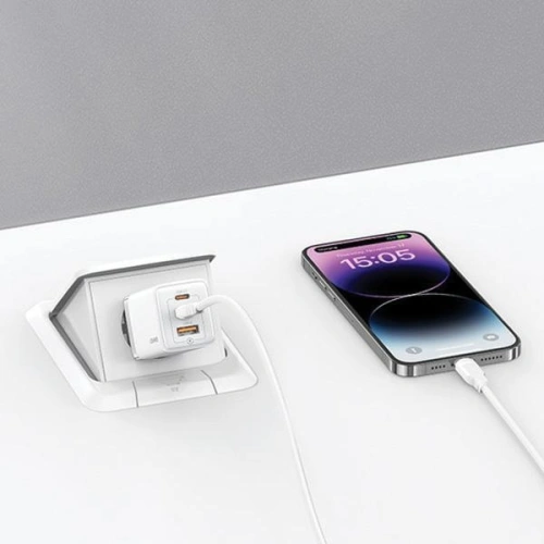 Kup USAMS CC180TC04 2xUSB-C+1xUSB-A 65W GaN PD+QC Fast Charging Sandru Series (US-CC180) albastru/albastru gradient - USA1005 - {ean13} - Sklep Home Screen