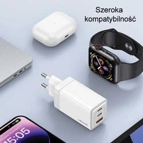 Kup USAMS CC180TC04 2xUSB-C+1xUSB-A 65W GaN PD+QC Fast Charging Sandru Series (US-CC180) albastru/albastru gradient - USA1005 - {ean13} - Sklep Home Screen