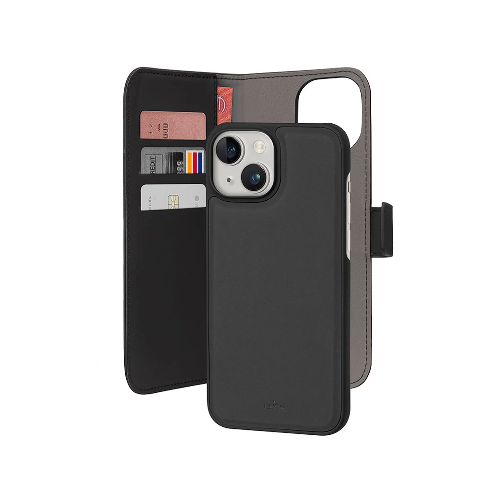 Etui PURO Wallet Detachable 2w1 Apple iPhone 15 (czarny)