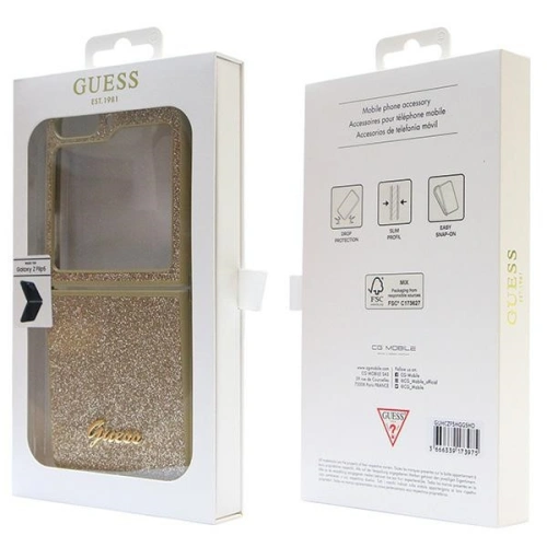 Kup Etui Guess GUHCZF5HGGSHD Samsung Galaxy Z Flip 5 hardcase Glitter Script zlatý/gold - GUE2785 - {ean13} - Sklep Home Screen