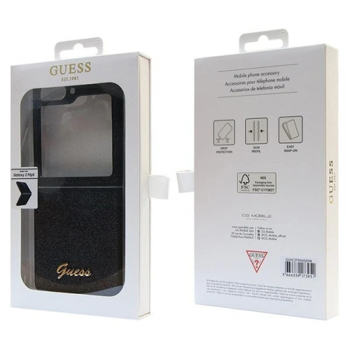 Kup Etui Guess GUHCZF5HGGSHK Samsung Galaxy Z Flip 5 kemény tok Glitter Script fekete/black - GUE2786 - {ean13} - Sklep Home Screen