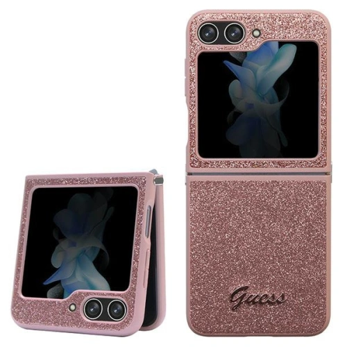 Kup Case Guess GUHCZF5HGGSHP Samsung Galaxy Z Flip 5 Hardcase Glitter Script rosa/pink - GUE2787 - {ean13} - Sklep Home Screen