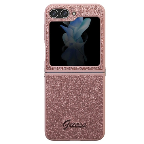 Kup Etui Guess GUHCZF5HGGSHP Samsung Galaxy Z Flip 5 hardcase Glitter Script różowy/pink - GUE2787 - {ean13} - Sklep Home Screen