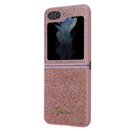 Kup Etui Guess GUHCZF5HGGSHP Samsung Galaxy Z Flip 5 hardcase Glitter Script różowy/pink - GUE2787 - {ean13} - Sklep Home Screen