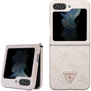 Kup Etui Guess GUHCZF5P4TDPP Samsung Galaxy Z Flip 5 hardcase Leather 4G Triangle Strass růžový/pink - GUE2789 - {ean13} - Sklep Home Screen
