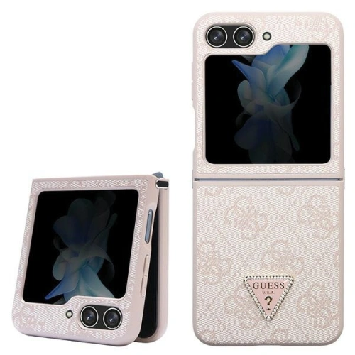 Kup Case Guess GUHCZF5P4TDPP Samsung Galaxy Z Flip 5 Hardcase Leder 4G Triangle Strass rosa/pink - GUE2789 - {ean13} - Sklep Home Screen