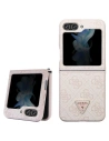 Guess GUHCZF5P4TDPP Samsung Galaxy Z Flip 5 hardcase Leather 4G Triangle Strass pink