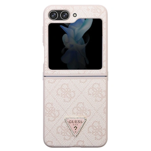 Kup Case Guess GUHCZF5P4TDPP Samsung Galaxy Z Flip 5 Hardcase Leder 4G Triangle Strass rosa/pink - GUE2789 - {ean13} - Sklep Home Screen
