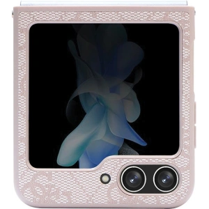 Kup Etui Guess GUHCZF5P4TDPP Samsung Galaxy Z Flip 5 kemény tok Bőr 4G Háromszög Strassz rózsaszín/pink - GUE2789 - {ean13} - Sklep Home Screen