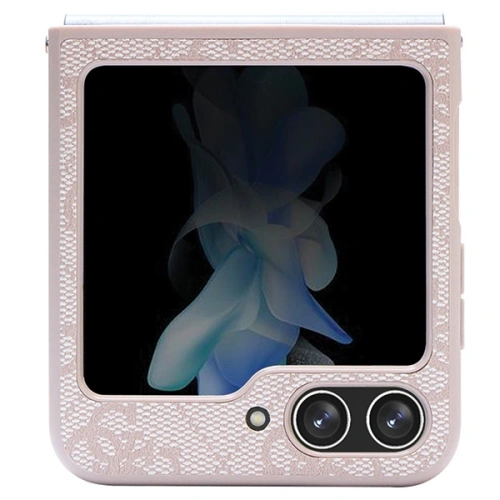 Kup Etui Guess GUHCZF5P4TDPP Samsung Galaxy Z Flip 5 kemény tok Bőr 4G Háromszög Strassz rózsaszín/pink - GUE2789 - {ean13} - Sklep Home Screen