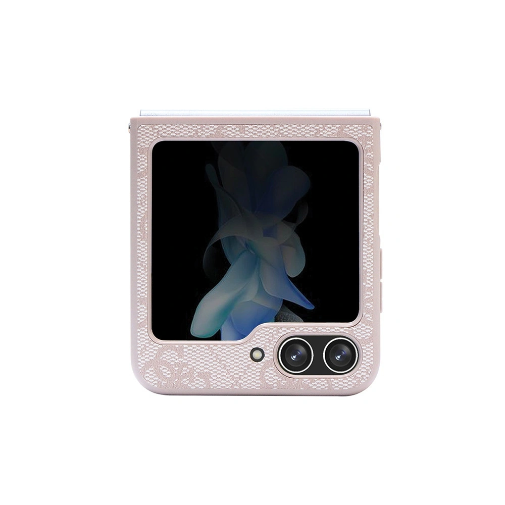 Etui Guess GUHCZF5P4TDPP Samsung Galaxy Z Flip 5 hardcase Leather 4G Triangle Strass różowy/pink