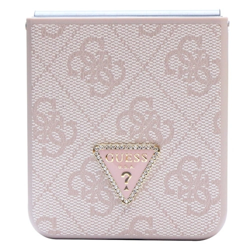 Kup Case Guess GUHCZF5P4TDPP Samsung Galaxy Z Flip 5 Hardcase Leder 4G Triangle Strass rosa/pink - GUE2789 - {ean13} - Sklep Home Screen