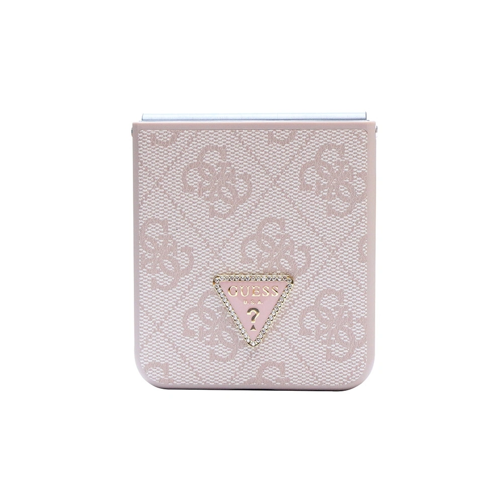 Etui Guess GUHCZF5P4TDPP Samsung Galaxy Z Flip 5 hardcase Leather 4G Triangle Strass różowy/pink